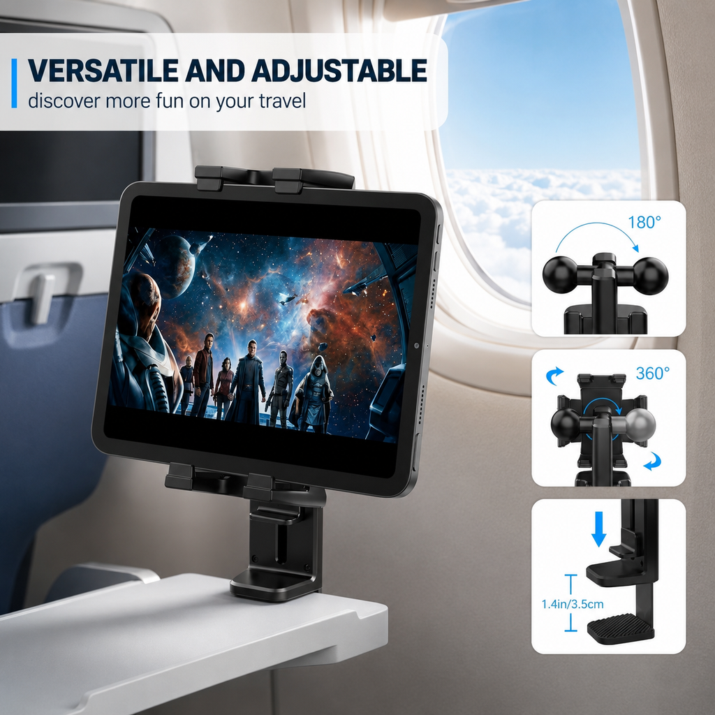 TravelDock™ Universal Tablet & Phone Clamp Mount