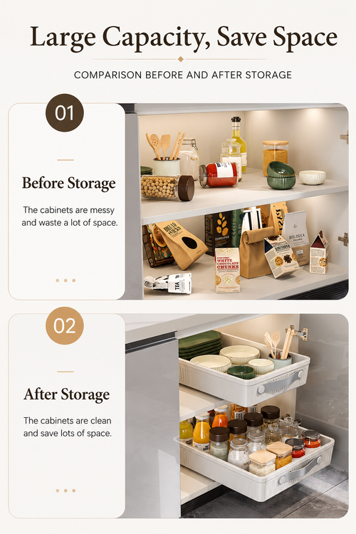 GlideStore™ — Sliding Drawer Organizer for Cabinets